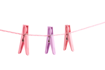plastic clothespins for clothes hang on a rope, insulated