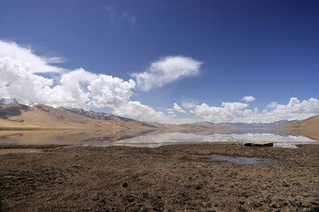 Tsomoriri Lake. It is located approximately 219 km from Leh City, capital of Ladakh. The lake and surrounding area are protected as the Tso Moriri Wetland Conservation Reserve.