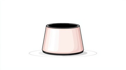 Cute Minimalist Pink Cone-Shaped Container on a White Background for Art and Design Projects