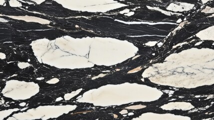 Textured Black and White Marble Surface with Elegant Natural Pattern and Smooth Finish