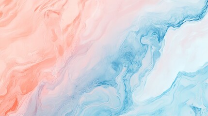 Fototapeta premium Abstract marble texture background with a blend of peach and blue tones