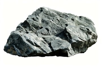 Obraz premium Large gray rock isolated on white background. AI image