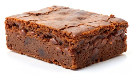 Chocolate Brownie on White Background