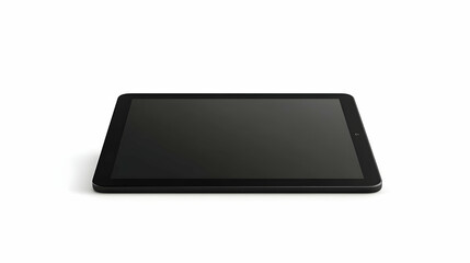 3D Illustration - Black Tablet on White Background, Device, Technology, Communication