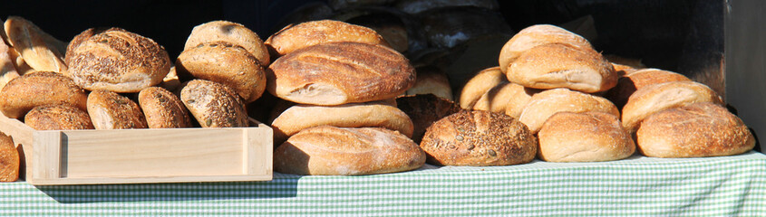 A Display of Freshly Baked Bread on Sale.