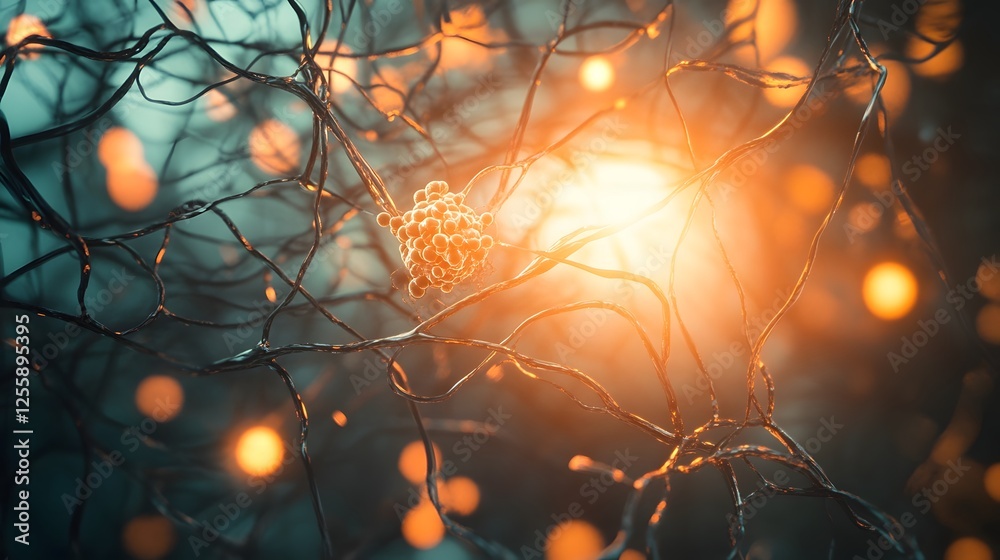 Poster ethereal winter sunset casting a warm glow through snow covered tree branches in a serene peaceful f