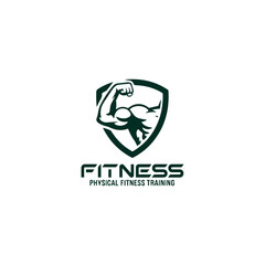 Barbell Gym Dumbbell fitness Hand biceps Logo Designs