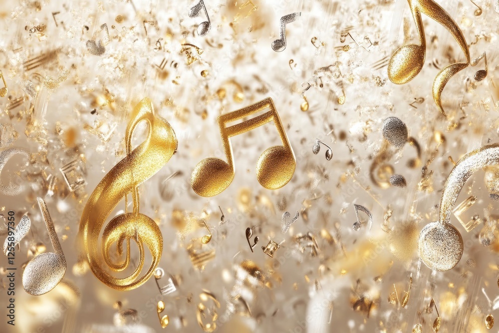Poster musical notes create a vibrant and dynamic atmosphere for celebration or artistic expression