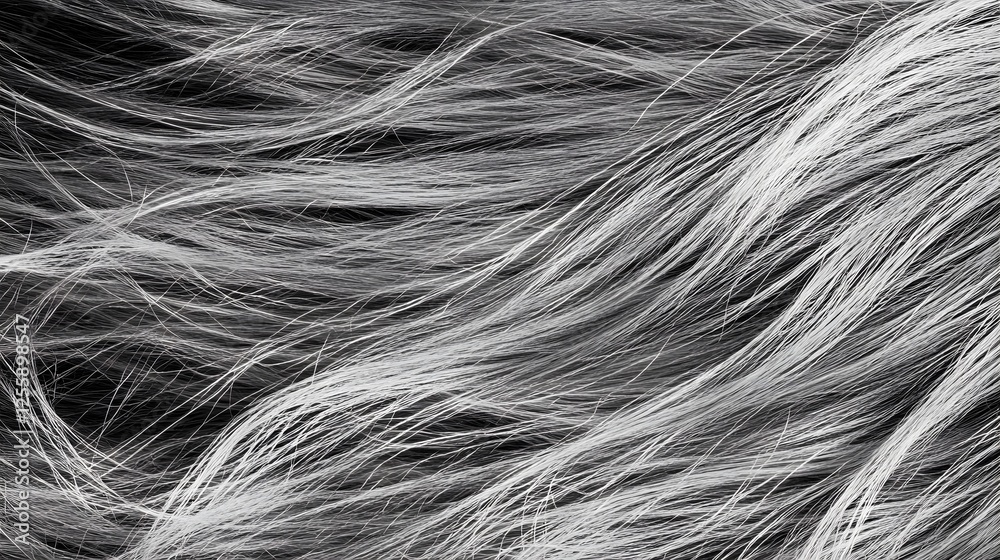 Poster Flowing Monochrome Waves   Graceful Abstract Wispy Curves and Lines in Fluid Motion  Elegant Calming and Serene Minimalist Background Texture