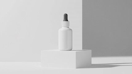 White glass dropper bottle. - mock up.
