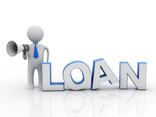 3d rendering business loan concept
