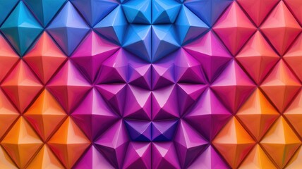 Obraz premium Vibrant geometric pattern with colorful triangular prisms