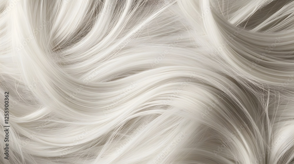 Poster flowing wavy silky white hair texture background with a serene ethereal and elegant aesthetic the so