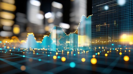 Analyzing business growth through data visualization corporate environment infographic content modern viewpoint economic concept