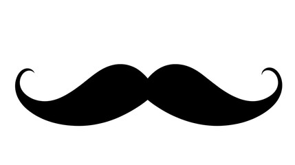 A Classic Black And White Mustache Design