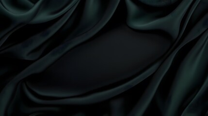 Fototapeta premium Elegant abstract dark green satin fabric creating a dreamy texture