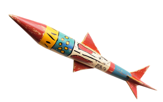 Firework Rocket Lighting Up the Night Sky Isolated on transparent background Isolated on transparent background