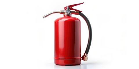 Obraz premium Red Fire Extinguisher on White Background