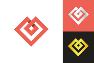 Fototapeta premium Heart logo Design, Logo Design graphic Conception, logo icon template graphic art, vector illustration design.