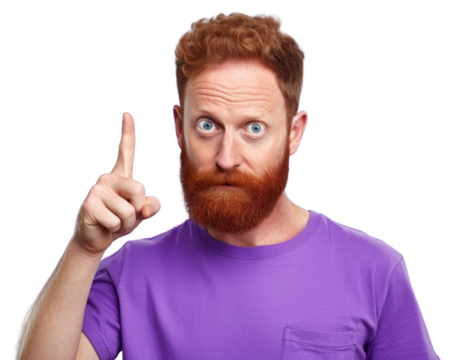 PNG Bearded man portrait redhead holding.