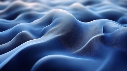 Abstract Blue Wave Pattern Digital Art