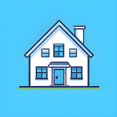 a clear simple vector logo for a house
