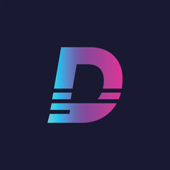 Creative Gradient D Letter Vector Colourful Logo, Minimal D Alphabet Logo Sign Letter, D Letter Typography Sign and Symbol