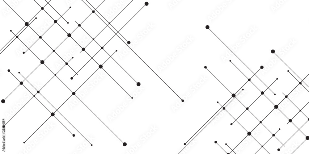 Leinwandbilder abstract line or strokes with dots, dotted line, node point, digital background vector design concept. abstract technology White background Future new technology for business or science presentation.	