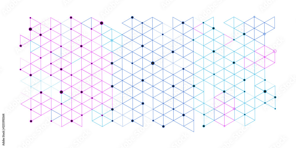 Fototapete Seamless abstract geometric polygonal with dots repeatable pattern swatch background. colorful white rhombus grid pattern Modern vector illustration. digital technology concept structure design.