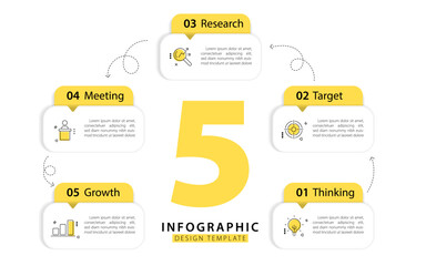 Timeline Creator infographic template. 5 Step timeline journey, calendar Flat simple infographics design template. presentation graph. Business concept with 5 options, gantt vector illustration.