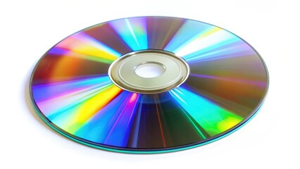 Compact Disc on White Background