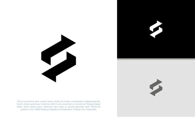 Initials S logo design. Initial Letter Logo. Hexagon logo design.	