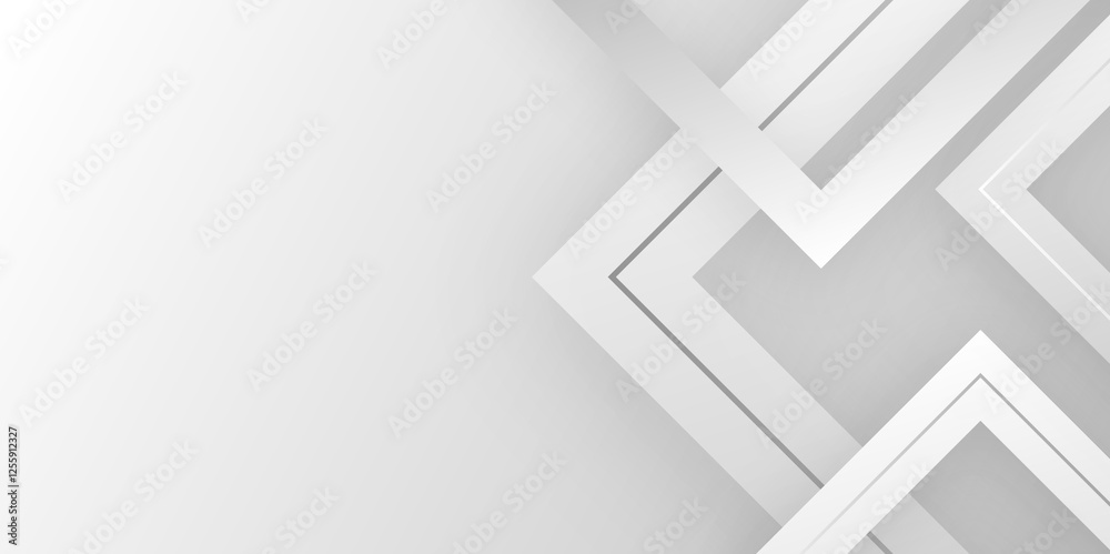 Aufkleber Abstract white and grey triangle overlay texture background. Modern elegant white gray banner background with creative design and shiny lines.Light gray triangle abstract subtle vector background..	