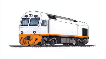 Fototapeta premium Detailed Illustration of a Modern Passenger Train with Vibrant Colors and Sleek Design