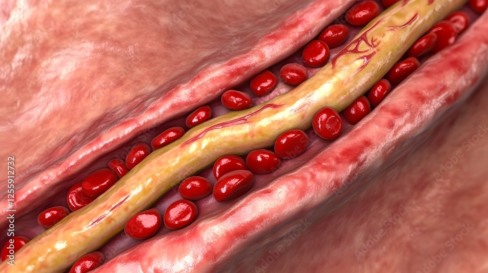Aufkleber intricate vascular network detailed microscopic view of arteries and veins showcasing the complex ca