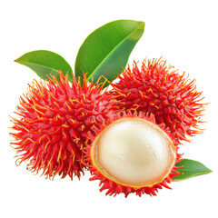 rambutan on white background