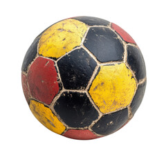 old soccer ball on wgite background.