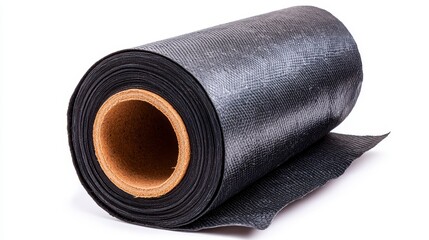 Large Roll of Textured Black Construction Material for Insulation and Moisture Protection