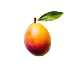 pear with leaf isolated on white background.
