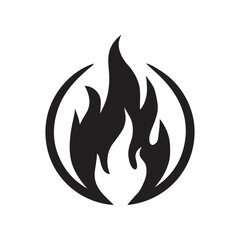 silhouette flame vector on white background 