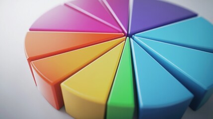 Obraz premium Colorful and Detailed Close-Up of Pie Chart Segments for Business Analysis