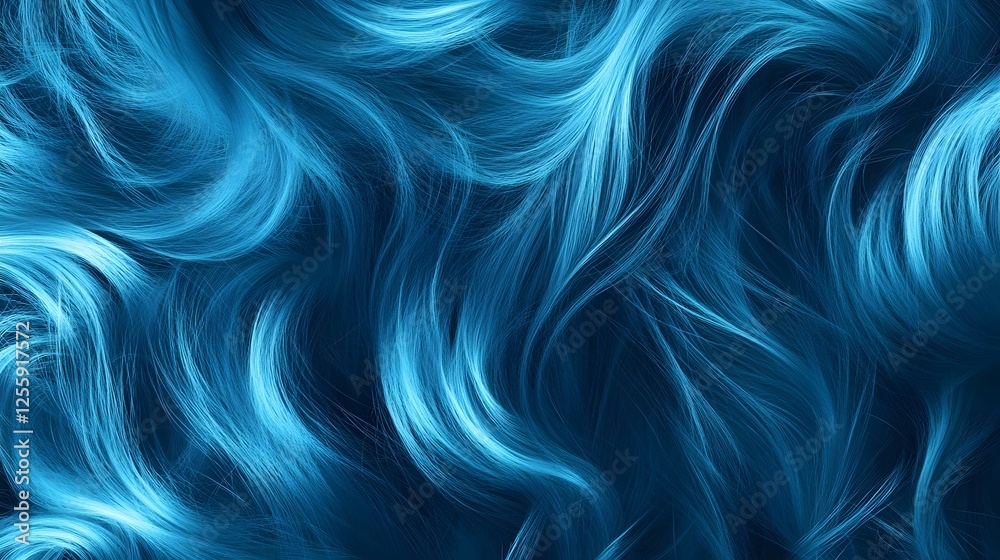 Aufkleber mesmerizing fluid swirls of vibrant blue hues in an abstract ethereal and impressionistic compositio