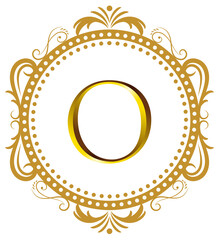 Wedding Monogram Green Letter O