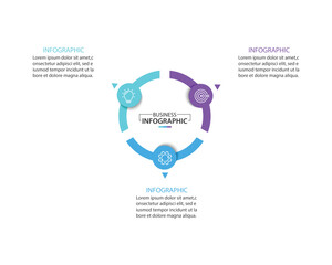Infographic label design template with icons and 3 options or steps. vector illustration