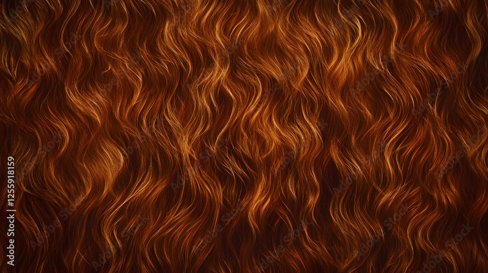 Aufkleber Mesmerizing Fluid Waves of Warm Autumnal Abstract Digital Art Pattern   Captivating Curvy Organic Lines and Swirls in Vibrant Orange and Red Tones Showcasing a Dynamic and Energetic Digital Artwork