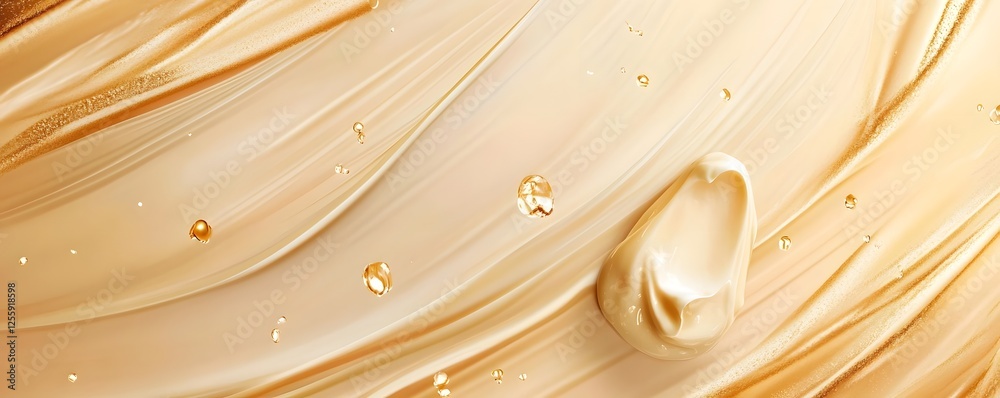 Leinwandbilder mesmerizing metallic waves cascading with glistening droplets in a captivating abstract composition 