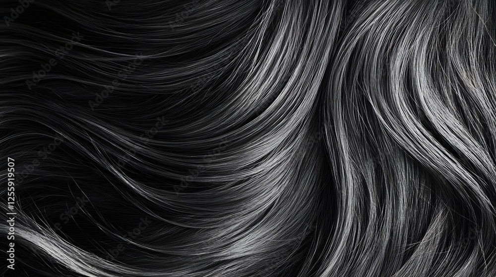 Poster Mesmerizing Monochrome Waves An Abstract Graphical Journey of Fluid Motion and Elegant Simplicity  This captivating image showcases a dynamic display of smooth
