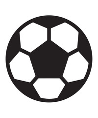Obraz premium Black and White Soccer Ball Icon – Sports Vector Illustration