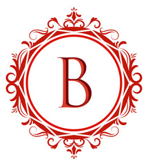 Fototapeta premium Wedding Monogram Red Letter B
