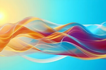 Fototapeta premium Abstract waves flowing on a blue background, suitable for web design and digital art